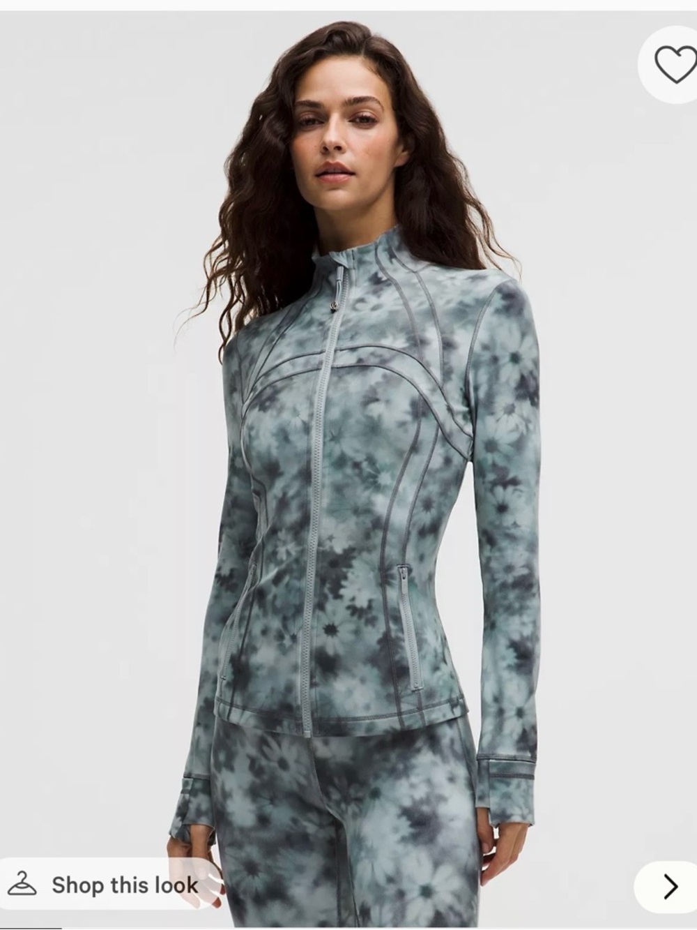 lululemon athletica Tie-Dye Light Blue and Gray Full-Zip Jacket